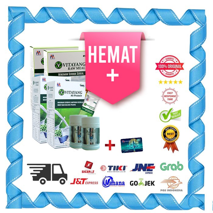 PAHE Vitayang Raw Meal 2pcs,Vitayang Hi Protein 2 pcs,Supergreen Food SGF 150tabs 1 pcs KK Indonesia