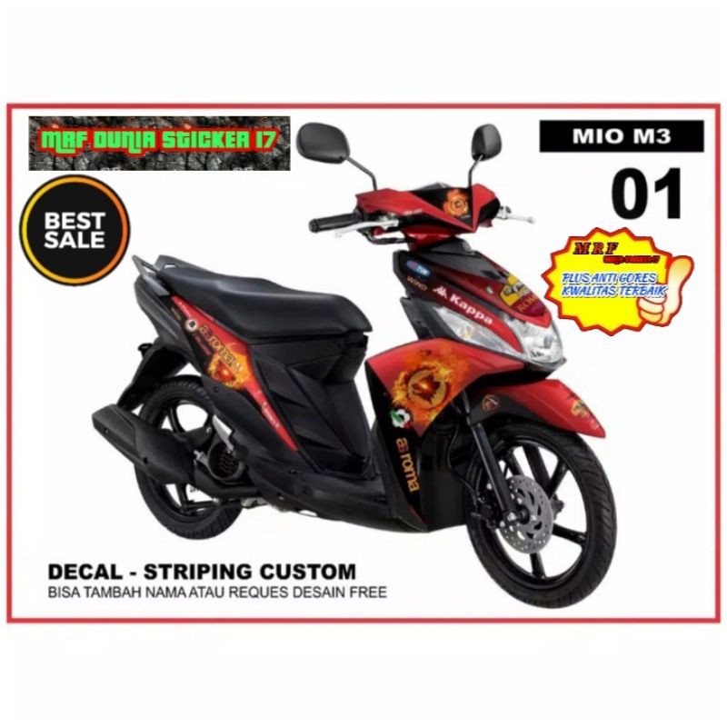 Sticker decal Mio M3 Full Body, Striping Mio M3 , Sticker Mio M3 , Sticker Mio M3 model 01