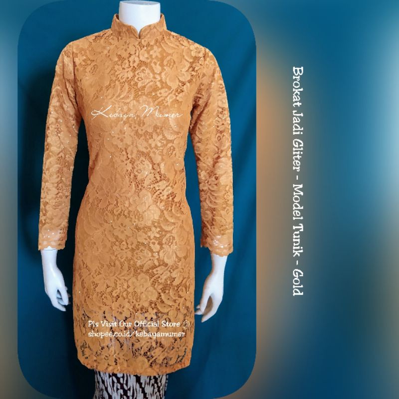 Broklat Jadi. Brokat Tunik. Brokat Gliter. Kebaya Nyonya. Kebaya Brokat