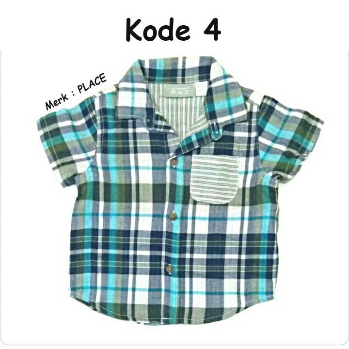 Kemeja Bayi &amp; Jumper Size 9M - 2T kotak anak Keren Anak Cowo Cowok