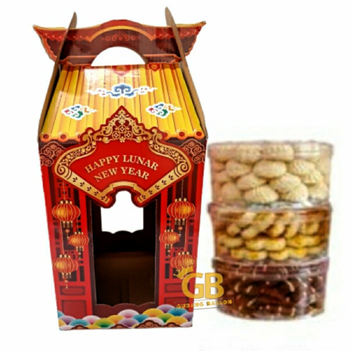 

Kardus Imlek 1 / Box Hampers Chinese New Year / Kotak Kue Kering Imlek