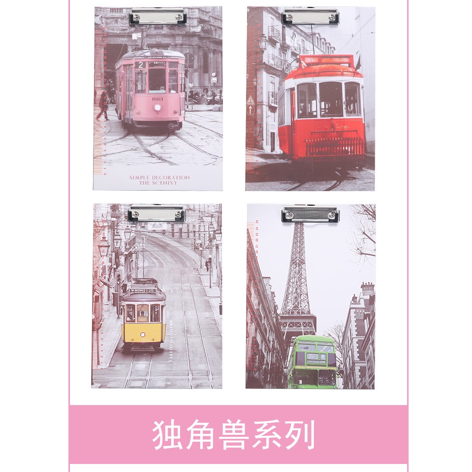 TOKOMUDA Papan Jalan Ujian A4 Cartoon Paper Clip Board File Folder Can Hang Folder