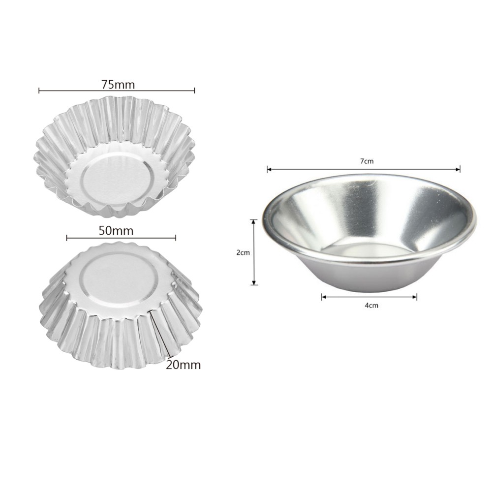 Hot Sale/10Pcs Reusable Tinplate Flower Egg Tart Mold/Cetakan Kue Egg Tart Alloy Cupcake/Cetakan Egg Tart Ripple Anti Lengket/Tempat Cetakan Cupcake/Loyang Muffin Cup Pan Pastry Baking Tool