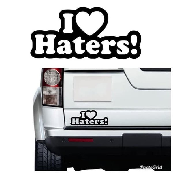 Stiker Mobil Unik Lucu Cutting Sticker I Love Haters Shopee