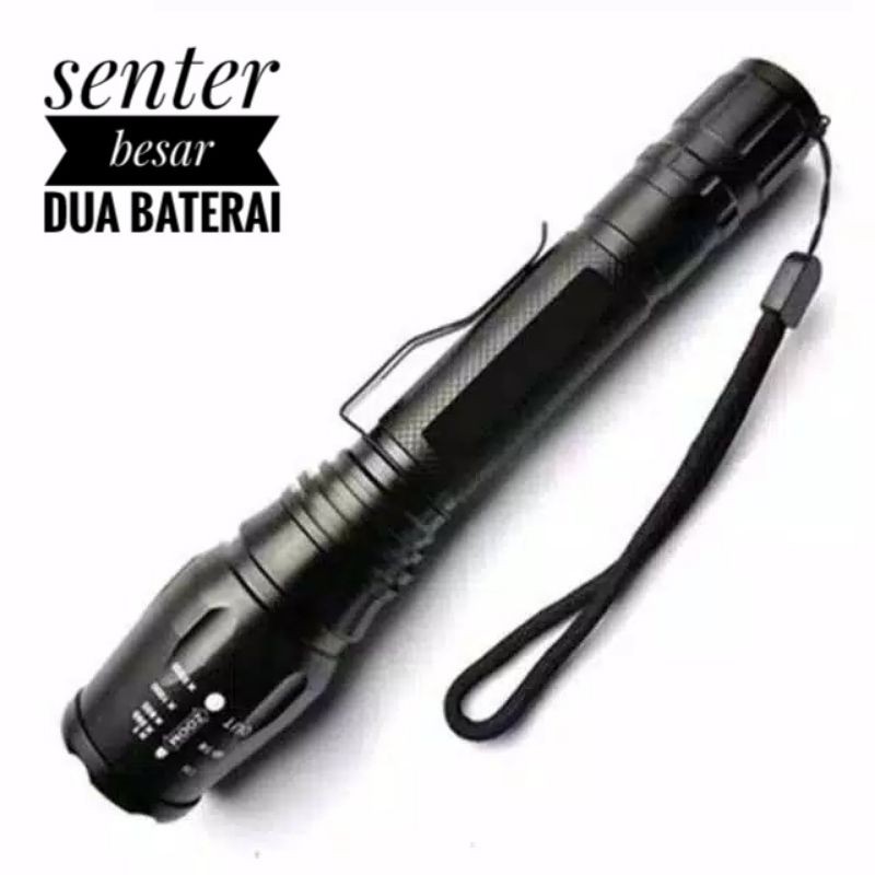 Senter SWAT Police LED T6 / 99000w - Free Dua Batrai 18650 Dan charger