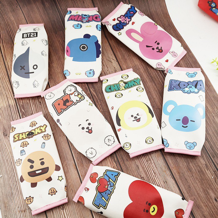 

Cute Tempat Pensil BT21 BTS Pencil Case Creative Milk Box Cartoon Stationery Box Stationery Bag