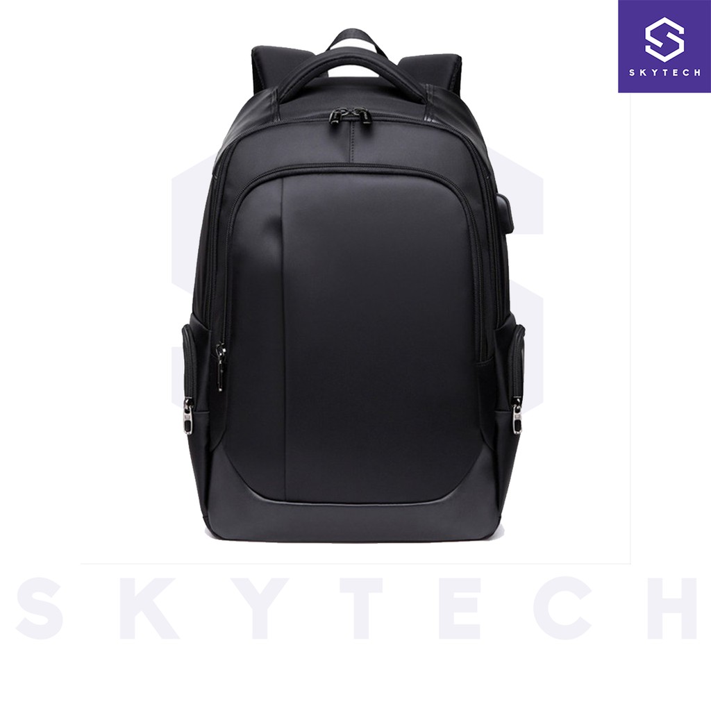 TAS RANSEL BUSINESS BACKPACK DENGAN USB CHARGER PORT - BLACK