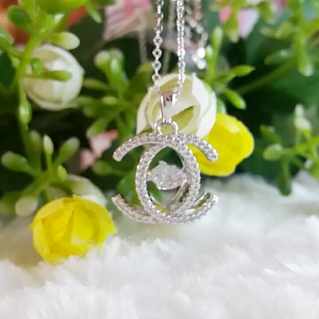 Kalung chanel ceramic dancing lapis emas 22k