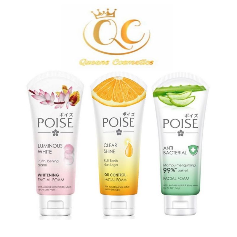 Poise Facial Foam LUMINIOUS WHITE/CLEAR SHINE 100 gr ~ Sabun Poise Original 100^