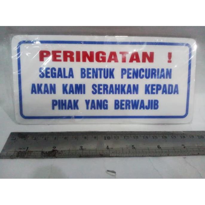 

Ready Oke] Label Tulisan Papan "Peringatan Pencuri Toko" Signboard Plat Di Kasir