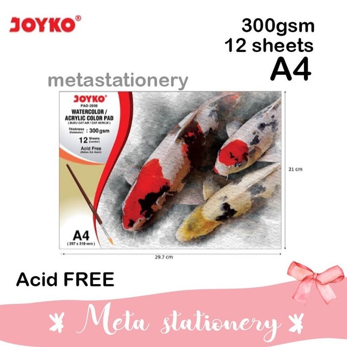 

Sketsagambar- Watercolor Pad Buku Cat Air Akrilik Joyko Pad-2000 A4 300 Gsm 12 Sheet -Buku-Gambar-