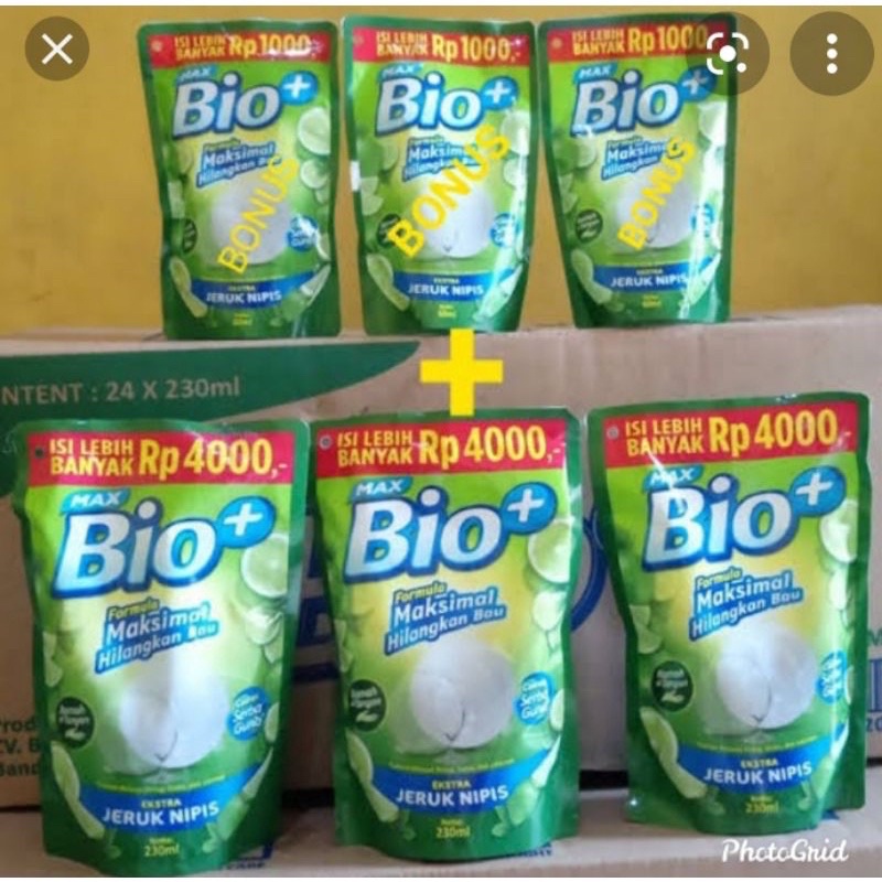 Sabun cuci piring max bio+ 230ml free 1pcs 60ml