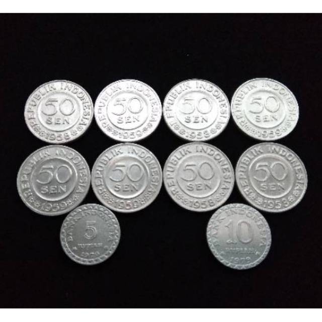 Paket uang mahar nikah Rp 19 rupiah duit lama koin jadul seserahan perak aluminium sen