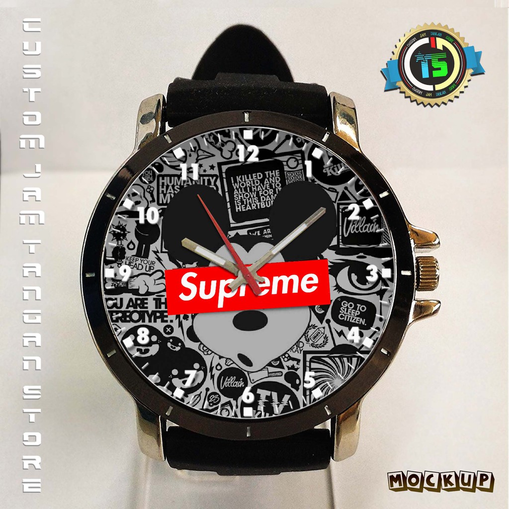 Jam Tangan Mickey Mouse Supreme Rubber Big | Custom Jam Tangan Store