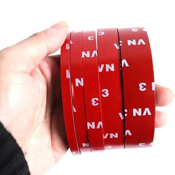 

Double tape 3m Merah Double tip Lem 2 Sisi Kecil Besar VN3 Panjang 3M - Lebar 10mm