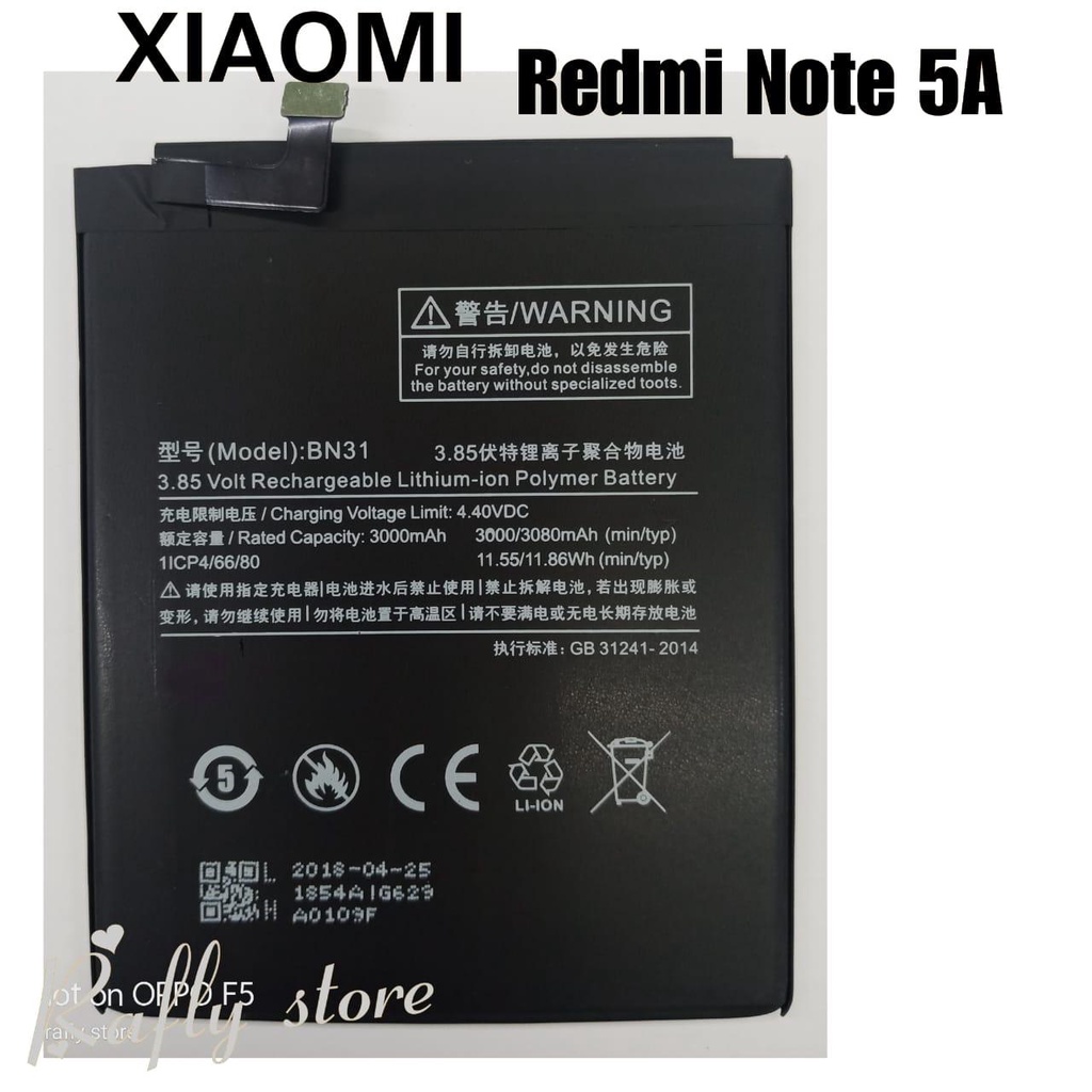 Rafly; Batrai Xiaomi Redmi Note 5A (BN31) Baterai Android Batere Handphone Xiaomi Batre Battery BN31 For Xiaomi Redmi Note 5A 3000mAh / Rafly store