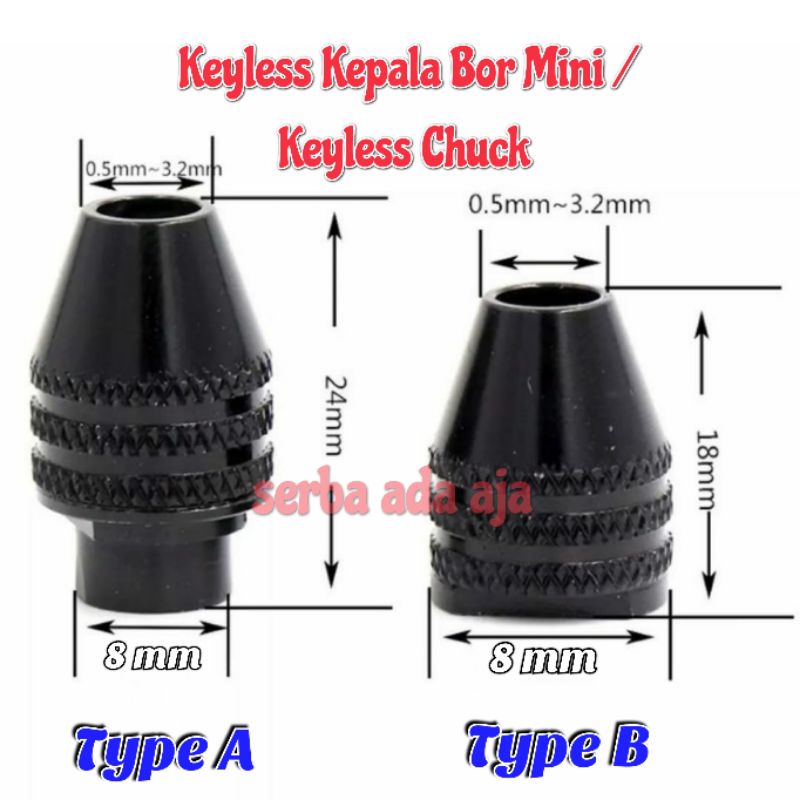 Keyless Kepala Bor Mini / Kepala Bor Keyless / Chuck Keyless Bor Mini / Mini Drill