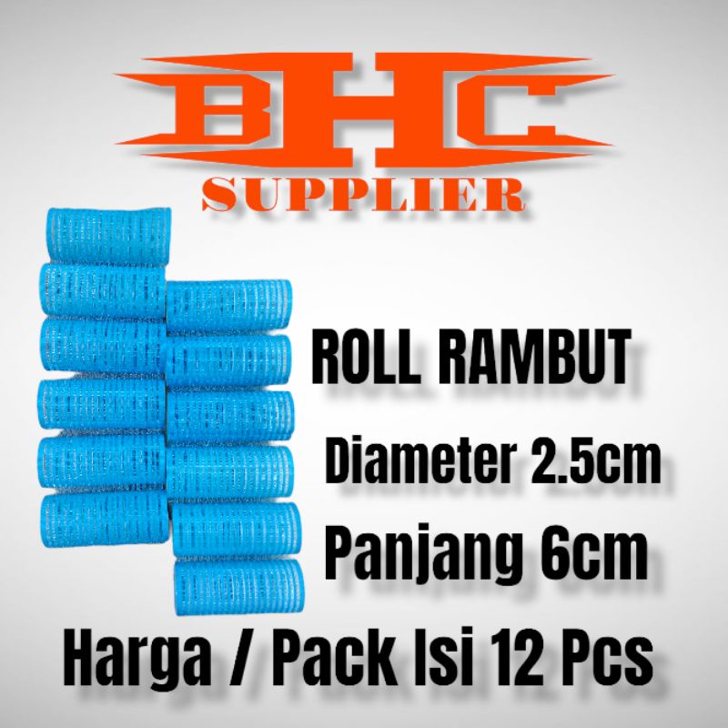 Roll Rambut Isi 12 pcs Panjang 6cm Lebar 2.5cm / Roll Poni / Roll Keriting / Roll Curly