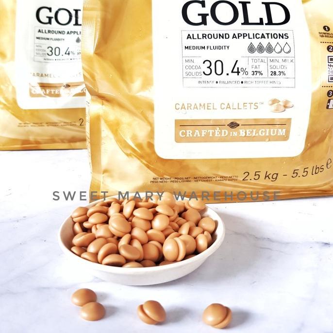 

Callebaut Gold Caramel 1kg Chocolate Couverture 30,4% 1kg Cokelat Emas ---NEW---