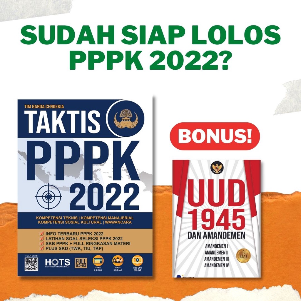 BUKU PPPK 2022 - TAKTIS PPPK 2022 HOTS FULL SKD & SKB / PPPK 2022 / PPPK GURU / PPPK PGSD