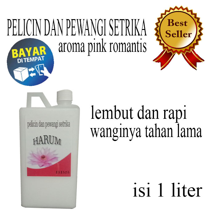 pelicin setrika dan pewangi pakaian aroma pink romantis/dony red isi 1 liter