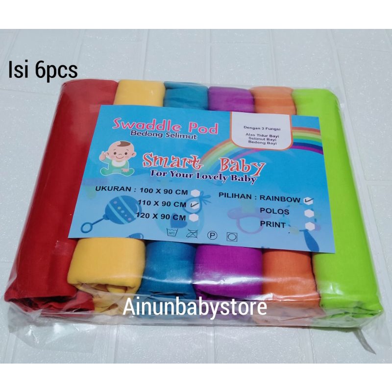 6PCS BEDONG BAYI POLOS BEDONG BAYI RAINBOW ILHAM TERBARU UK 90X115CM &amp; 90x110cm