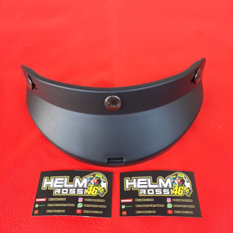 PET Helm Bogo Pendek Hitam RETRO TOPI KLASIK Vespa Matic Classic