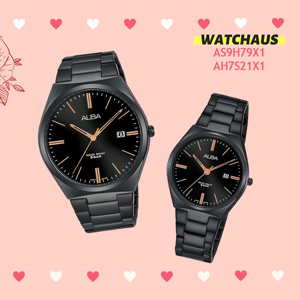 JAM TANGAN COUPLE ALBA  AS9H79X1 AH7S21X1 STAINLESS STEEL