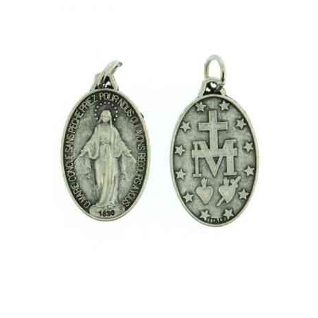 Medali Wasiat Bunda Maria Miracolosa Oval 2cm Metal Italy