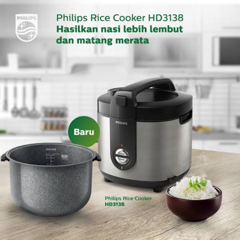 Magic Com / Rice Cooker Philips 2 Liter HD 3138 (Warna Random)