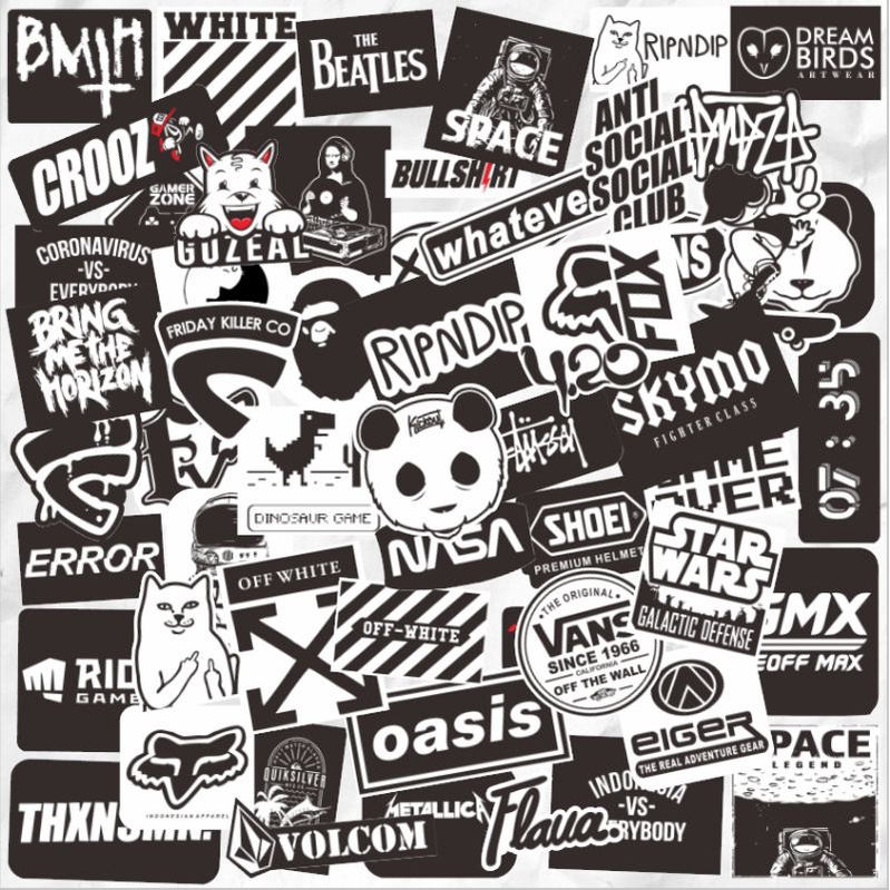 

(COD)STICKER BLACK WHITE AESTHETIC/STICKER HYPEBEAST/BRAND/STICKER