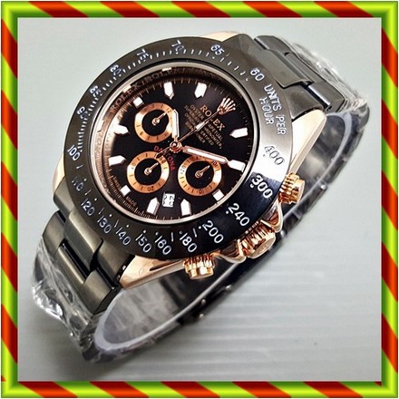 [PREMIUM CLAS WATCH] Jam Tangan Rolex-Daytona Rantai Black Gold