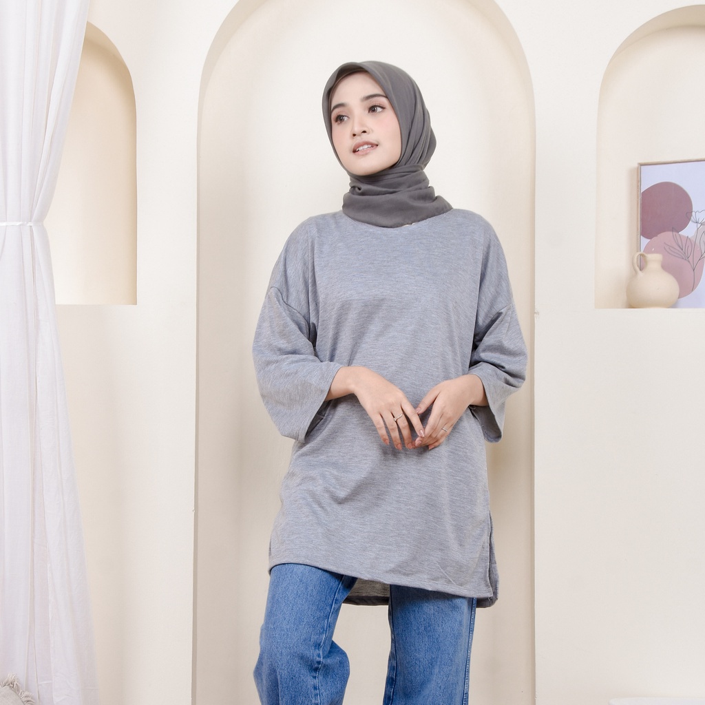 Aira Top Oversize Basic/kaos oversize wanita/kaos oversize bahan baby terry/Atasan wanita kekinian/kaos muslimah