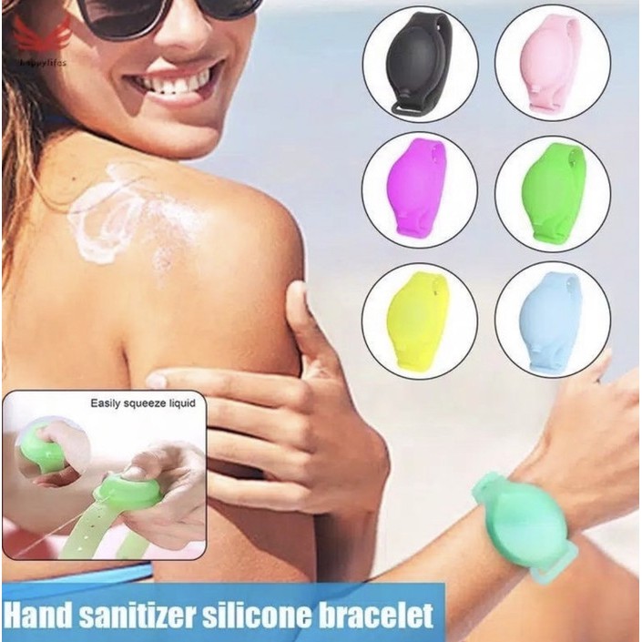 Gelang Hand Sanitizer OVAL Sunscreen Lotion WristBand + botol kosong