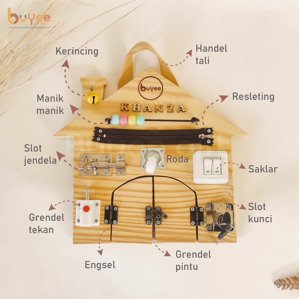 PROMO! BUSY BOARD BUYEE GIFT- PAPAN MAIN |  Mainan Montessori | Mainan Kayu Edukasi anak