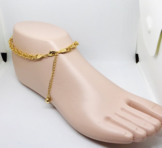 Gelang kaki wanita // gelang kaki // gelang kaki model tambang // gelang kaki lapis emas