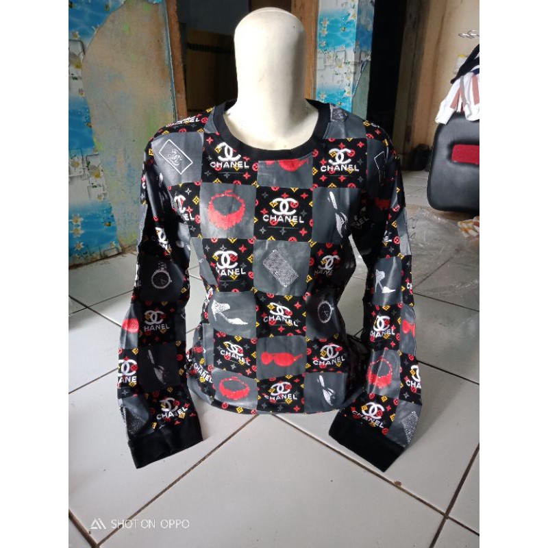 kaos chanel lengan panjang / atasan chanel lengan panjang