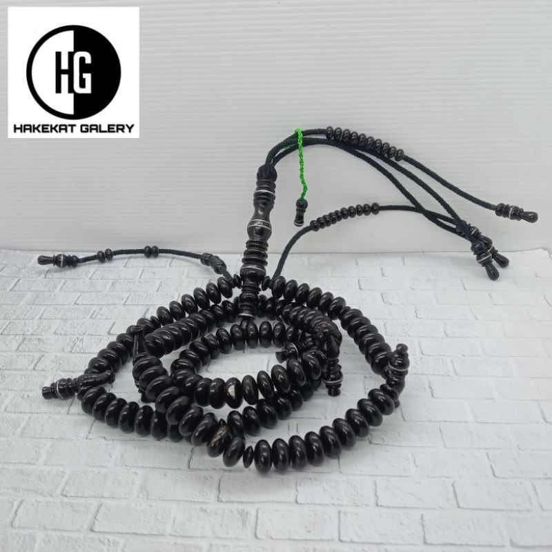tasbih thariqah tijani/tarekat tijaniyah YUSER BLACK full benang rajut D1113