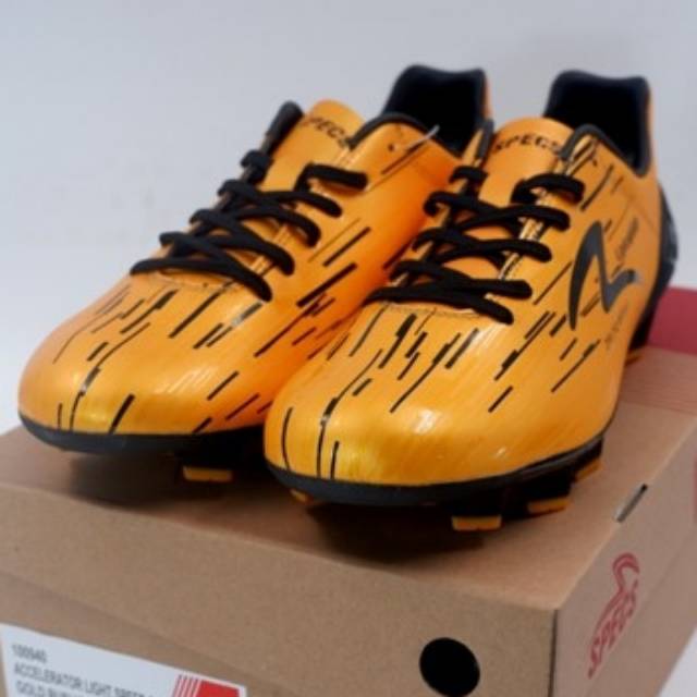 Baru Sepatu Bola Specs Acc Lightspeed 19 FG Gold Black 100940 Original BNIB