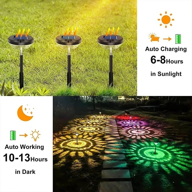 Lampu Taman Led Tenaga Surya 2 Mode Bentuk Bola Retak Anti Air Untuk Dekorasi Outdoor