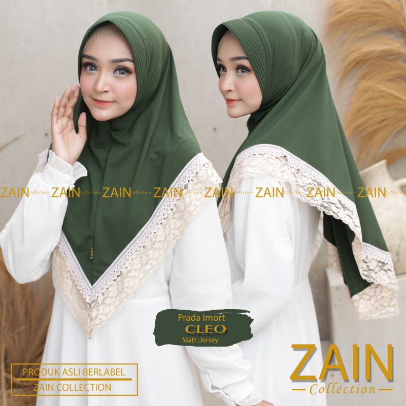 Jilbab Bergo Instan Simpel Cleo Prada Ori Zain-Army