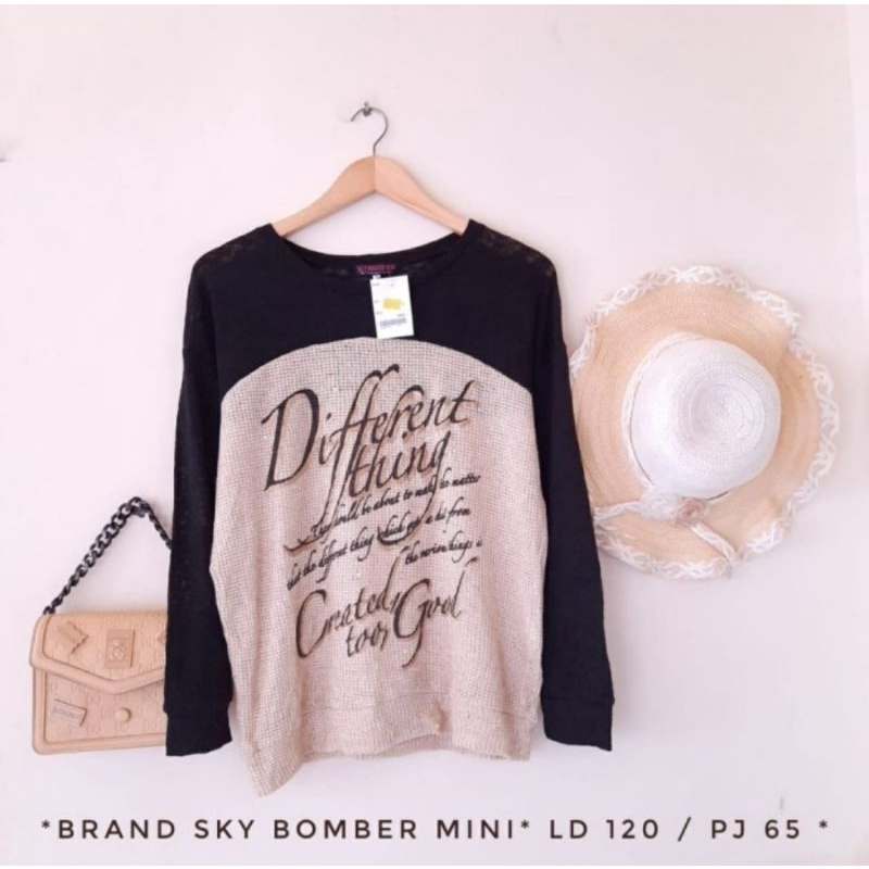 atasan rajut wanita sky bomber