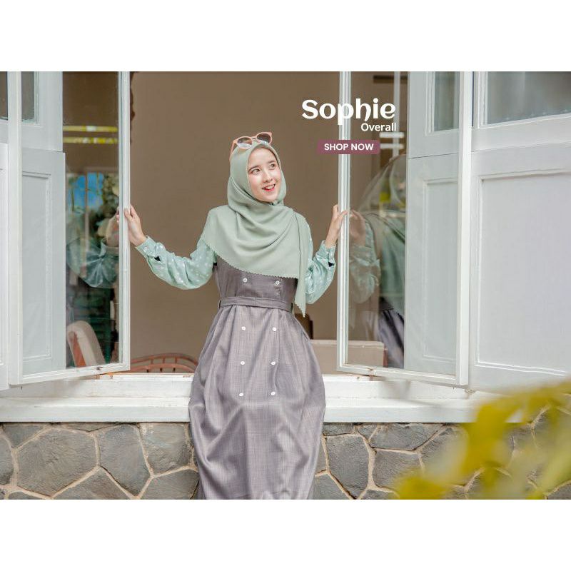 Gamis Jilbrave Sophie Overall motif bunga cantik & elegan model inner menyatu terbaru lebaran nyaman