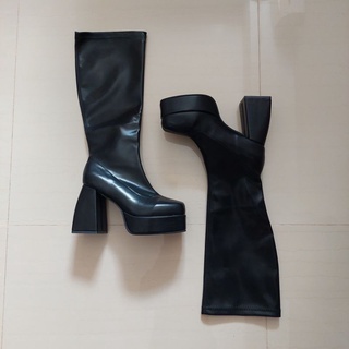 platform black knee boots