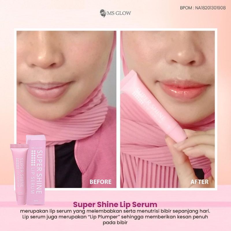 MSGLOW LIP SERUM BIBIR KERING LIP BALM GELAP PELEMBAB PINK MERONA