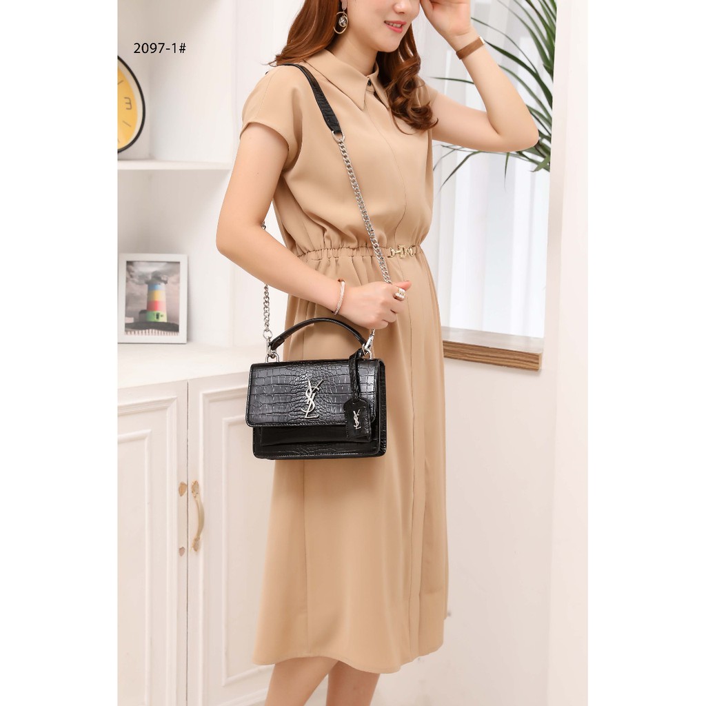 PR Bag Croco So Black 2097-1