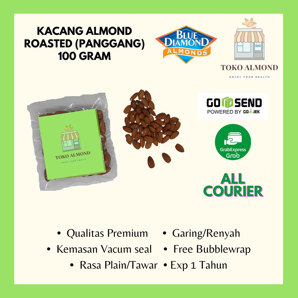 

Kacang Almond Panggang (Roasted) Blue Diamond 100gr