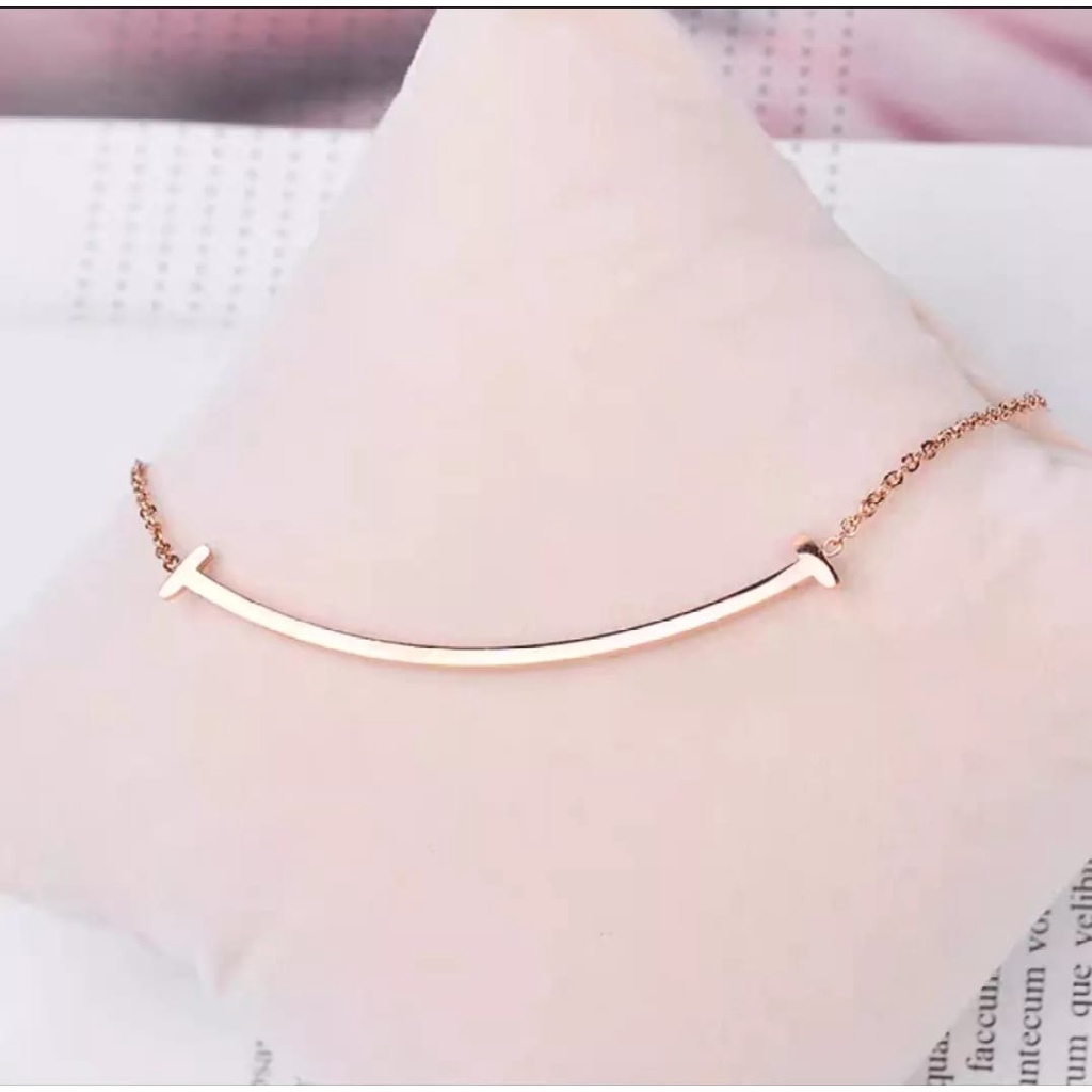 KALUNG WANITA TITANIUM SMILE FASHION KOREA ANTI KARAT