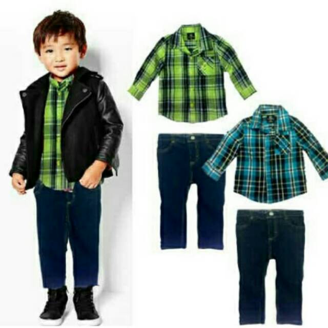 FREE ONGKIR Kemeja+jeans akademiks 1736