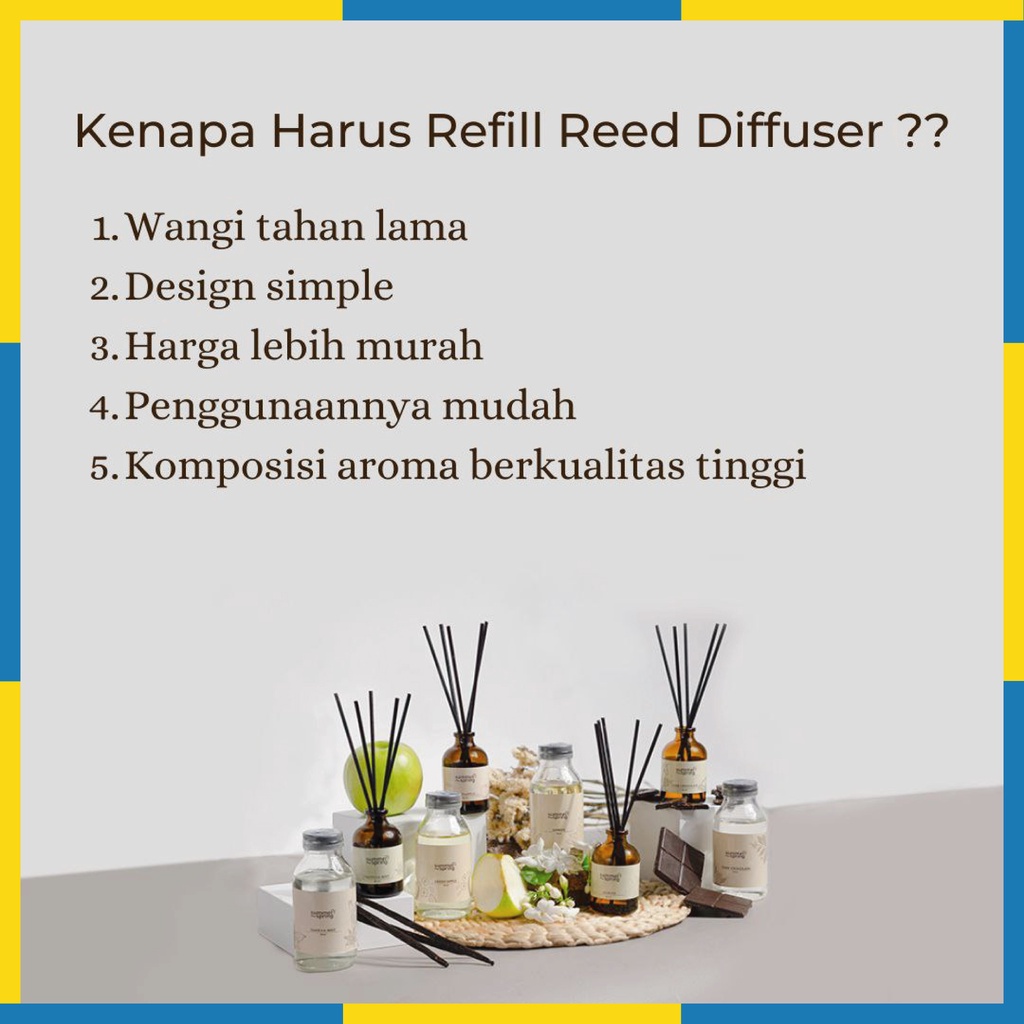 Summer Spring - Refill Reed Diffuser - Pengharum Pewangi Parfum Ruangan Mobil Toilet Ruang Tamu Dapur Lemari Pakaian Kamar Mandi Tidur Closet Wc - 100ml